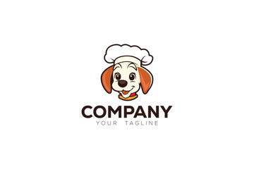 Logo design of a cute cook dog. 