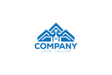 Logo design of a house roof for the real estate or construction industry. 