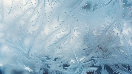 Intricate Frost Patterns on Windowpane