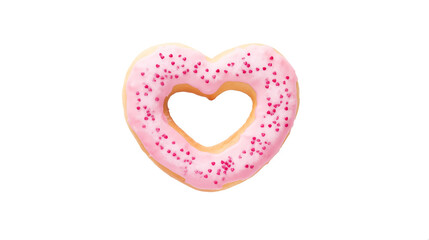heart shaped doughnut with pink sprinkles