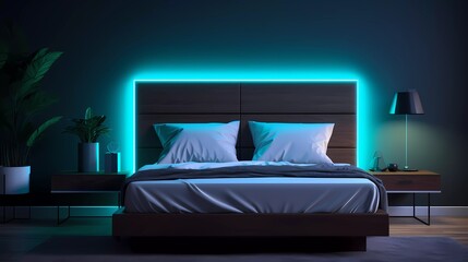 Modern Bedroom with Ambient LED Headboard Lighting