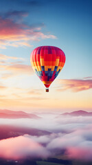 Obraz premium Hot air balloon, balloon flyinjg, fly, hot air balloon ride, flying in the sky
