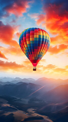 Fototapeta premium Hot air balloon, balloon flyinjg, fly, hot air balloon ride, flying in the sky