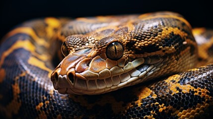 Fototapeta premium Intricate Pattern and Incredible Length of a Reticulated Python
