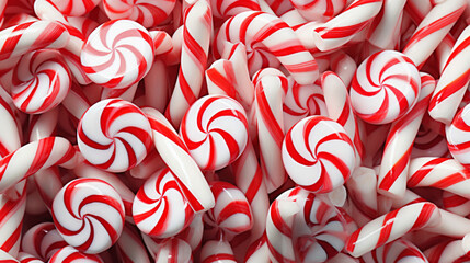 Candy Canes & Peppermint Candies, Red & White, For Christmas