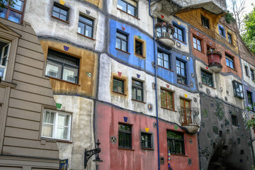 The Hundertwasserhaus building in the city of Vienna, Austria