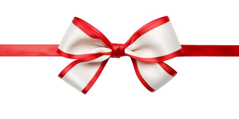 Festive red and white bow isolated