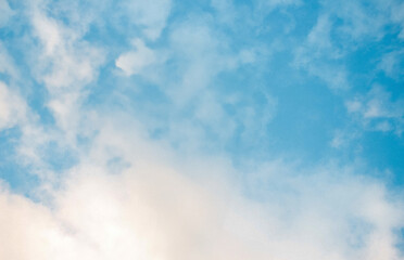 Portrait of the day sky with high saturation. Blue sky.