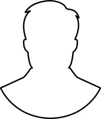 user profile, person icon in line isolated in transparent background Suitable for social media man profiles, screensavers depicting male face silhouettes vector for apps website