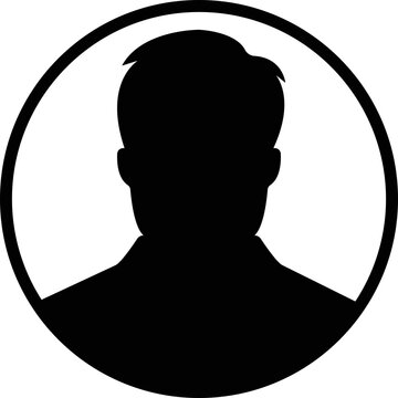 user profile, person icon in flat isolated in transparent background Suitable for social media man profiles, screensavers depicting male face silhouettes vector for apps website