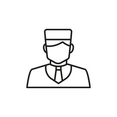 Valet line icon, isolated on white background. vector illustration