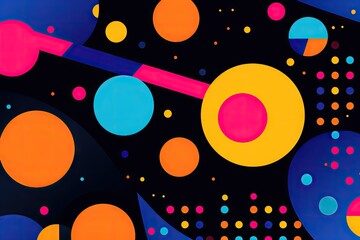 a colorful abstract pattern containing colorful circles and dots Generative AI
