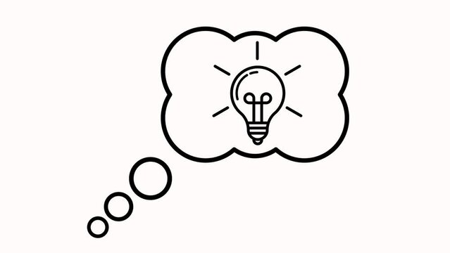 Comic Animation Hand Drawn Light Bulb. Idea, Education, or Technology Concept. Doodle Element Art