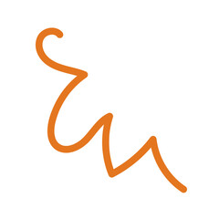 Orange red lines scribble doodle vector 