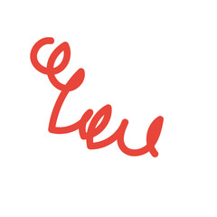 Orange red lines scribble doodle vector 