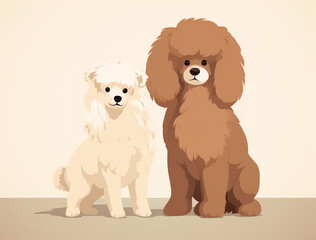 Obraz premium the charm of simple animal drawings with a flat design, featuring minimal brown and white aesthetics for a clean and delightful visual experience. Generative AI.