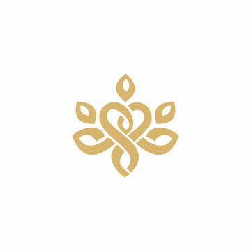 leaf flower logo icon
