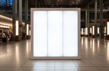 a giant white pillar in a store mall