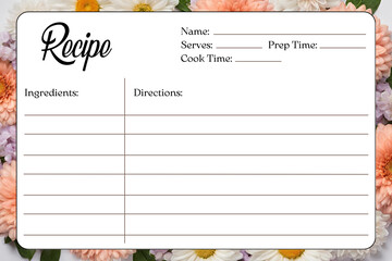 Blank Recipe Cards, White blank paper greeting card for Bridal Shower and Wedding
