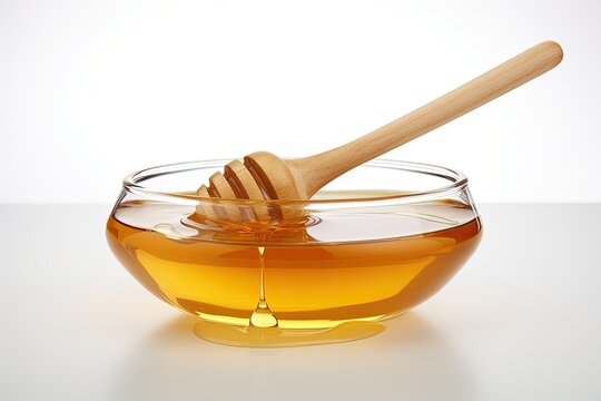 honey in a glass jar and spoon