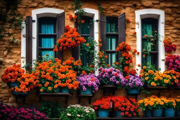windows with flowers