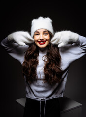 A woman with long hair wearing a white hat. A Beautiful Woman with Long Hair Wearing a White Hat