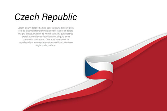 Wave flag of Czech Republic with copyspace background