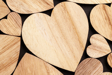 Collection of decorative wooden hearts