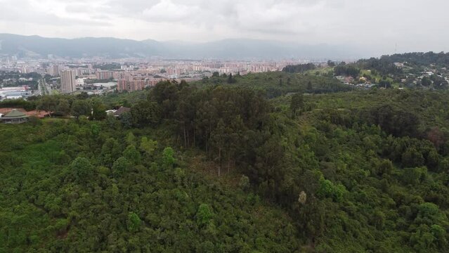 Aerial images of the downtown of Bogota
