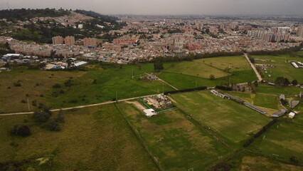 Fototapeta na wymiar Aerial images of the downtown of Bogota 