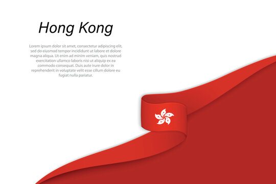 Wave flag of Hong Kong with copyspace background
