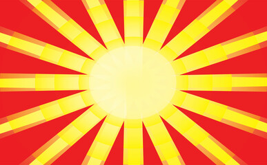 Sunny red and yellow background with a star like in a explosion