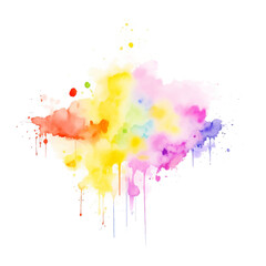 Colorful ink splashes on white, colorful watercolor splashes, colorful paint splashes
