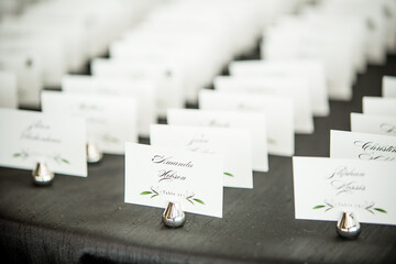Wedding place card holder calligraphy 
