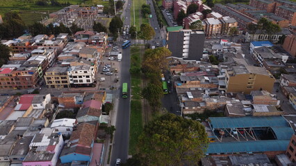 Naklejka premium Aerial images of the downtown of Bogota 