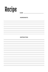 White blank paper blank recipe book template, for Bridal Shower and Wedding, v20