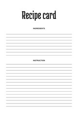 White blank paper blank recipe book printable template, white background v7