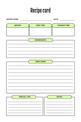 White blank paper blank recipe book