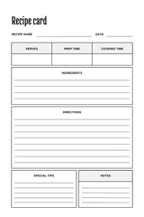 White blank paper blank recipe book template, v5