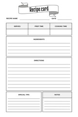 White blank paper blank recipe book template, v5
