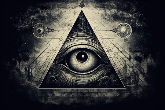 All seeing eye, illuminati and masonic symbol