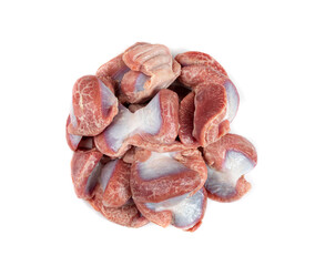 Poultry Offal Isolated, Raw Chicken Stomach, Poultry Giblets, Fresh Turkey Stomach, Chicken Gizzard