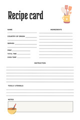 White blank paper blank recipe book printable template