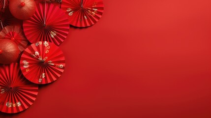 Chinese new year festive background with red decoration