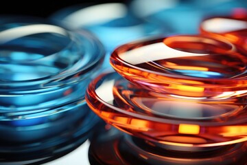 Abstract background with multiple glass colorful lenses