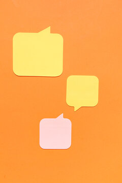 Blank speech bubbles on color background