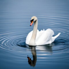 Obraz premium White swan on water