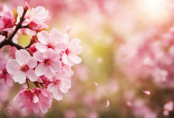 wonderful cherry blossom in nature