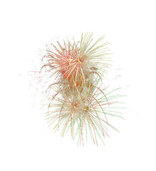 Isolated brilliant burst of colorful fireworks overlay