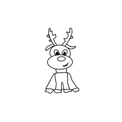 deer, sketch vector drawing, isolated on a white background.